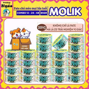 Hỏa Tốc Combo Molik Pate 85g Thức Ăn Ướt Dạng Mousse Cho Chó Mèo 25 Hương Vị