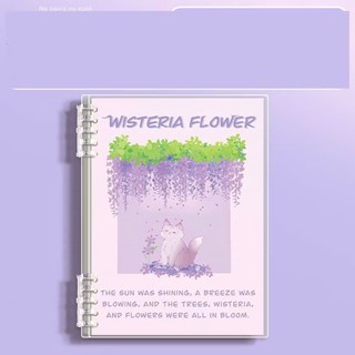 Sổ vở còng nhựa hai đầu Flowers and Cat làm tập vở học sinh sinh viên + Ruột sổ BONZAI