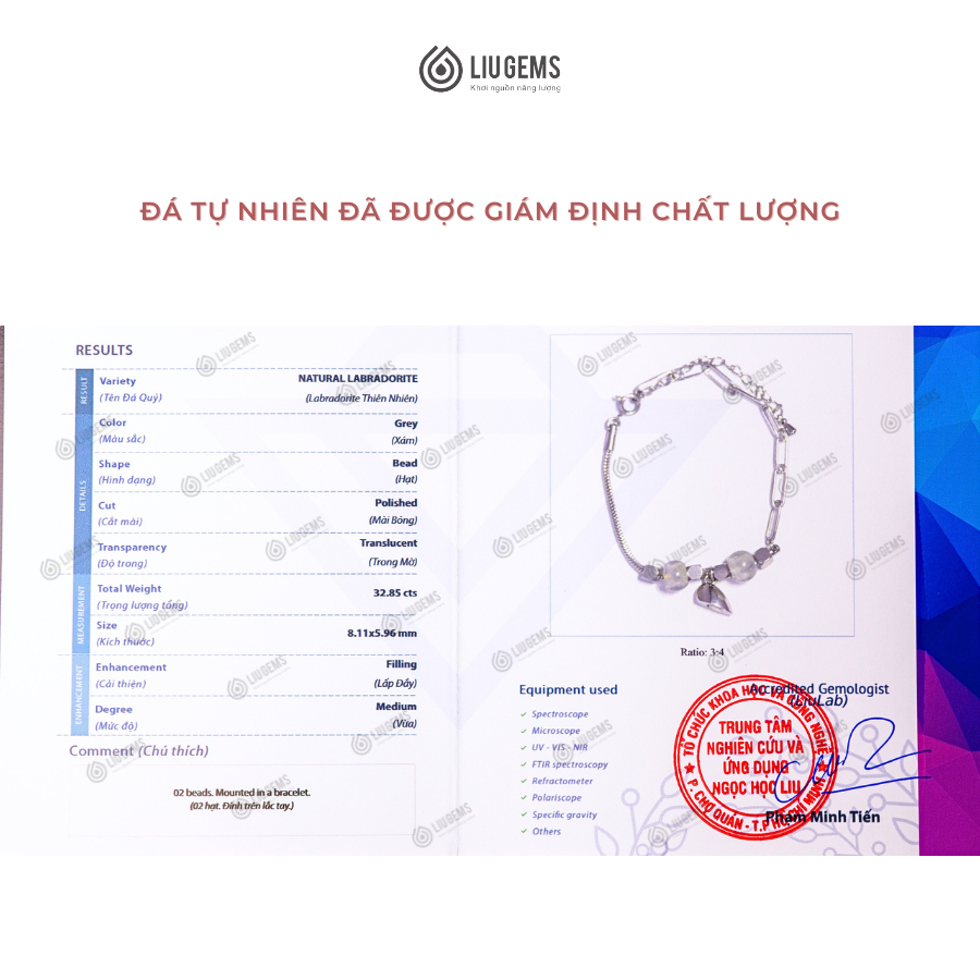 Vòng Tay Đôi Thép Không Gỉ Liugems Mix Đá Tự Nhiên Amor Charm Trái Tim Nam Châm VT05