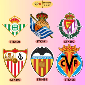 Bộ Hình In, Ủi Nhiệt Sticker Các CLB Bóng Đá La Liga 03 - CP8 PET Sticker