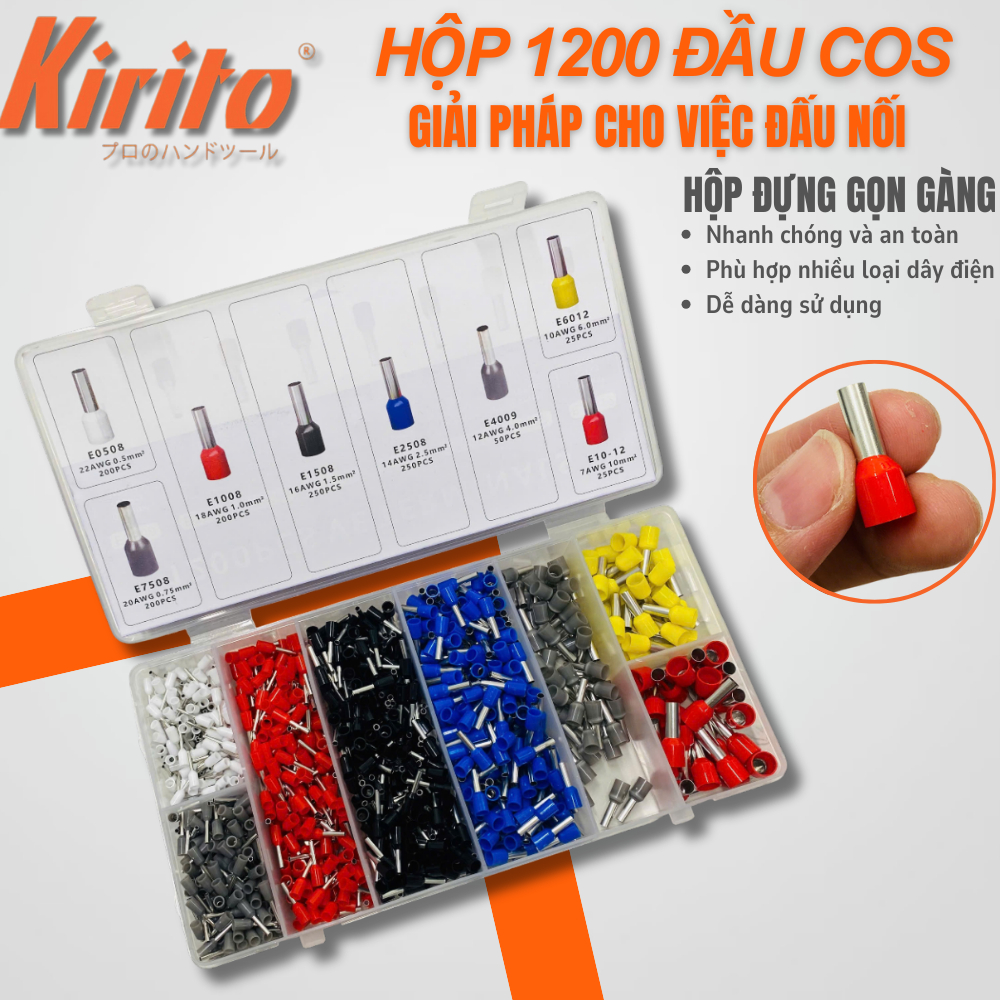 BỘ 1200 ĐẦU COS BỌC NHỰA – ĐẦU COS CHAERA NHIỀU KÍCH THƯỚC – TIỆN DỤNG CHO THỢ ĐIỆN