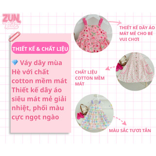 Váy Dây Hoa Bé Gái Mùa Hè Z1001 – Cotton Mềm Mát, Siêu Thoáng, Họa Tiết Hoa Nhí Dễ Thương