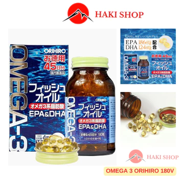 Omega 3 orihiro 180v - Dầu cá omega3 DHA EPA bổ mắt