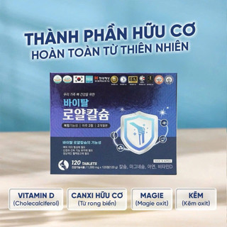 Viên canxi hữu cơ Hanmi Hàn Quốc Vita Royal Calcium giúp hệ thống xương chắc khỏe -Hộp vuông 120 viên