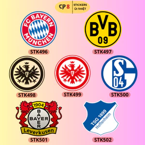 Bộ Hình In, Ủi Nhiệt Sticker Các CLB Bóng Đá Bundesliga 01 - CP8 PET Sticker