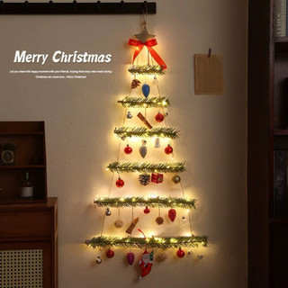 Cây thông noel decor giáng sinh bằng gỗ tự nhiên trang trí bao gồm phụ kiện