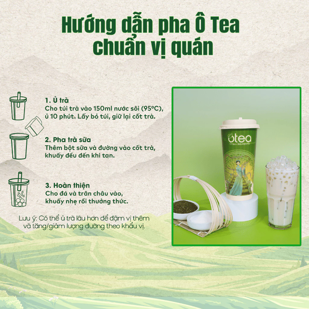 Trà Sữa Tự Pha Tiện Lợi Thương Hiệu OTea, Hương Vị 3 Miền Chuẩn Vị Quán Trọng Lượng 40G