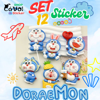 Set 12 Sticker/ Charm gắn dép Doraemon siêu đáng yêu ngộ nghĩnh