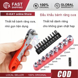 Cờ Lê Ratchet Góc Vuông, Bộ Đai Ốc Lục Giác, Bit Vít Mini 1/4'', Tay Cầm Lục Giác, Đa Năng, Tiện Dụng, Giá Tốt trên Shop