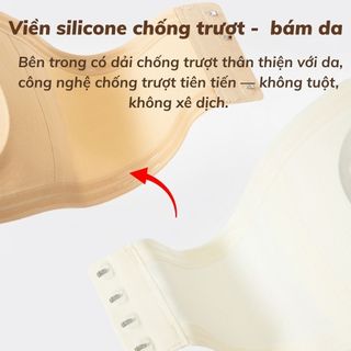 Áo ngực nữ quây ngang không dây mềm mại, áo lót nữ su viền silicone chống tuột mút mỏng cố định AG86