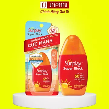 Kem Chống Nắng Sunplay Super Block SPF50- KCN Sunplay Đỏ 70g 30g Cho Da Mặt Body, Da Dầu Mụn, Khô JAPARI