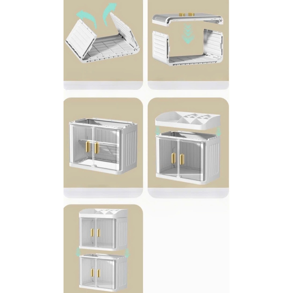 Tủ đựng mĩ phẩm 2 tầng 3 tầng có nắp chống bụi