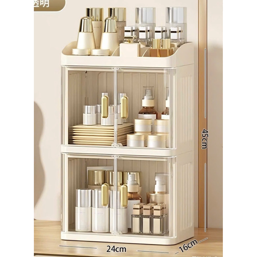 Tủ đựng mĩ phẩm 2 tầng 3 tầng có nắp chống bụi