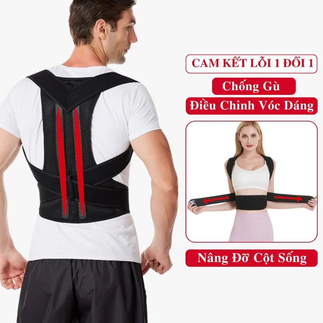 Đai Chống Gù Lưng Nam Nữ Andogo. Đai Lưng Định Hình Cột Sống Chống Gù Nam Nữ