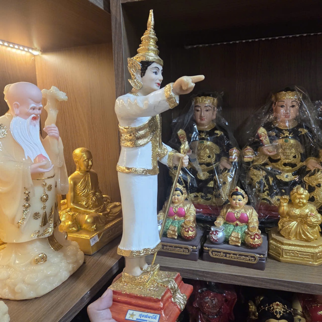 Tượng Nữ Thần Cầm Quyền Trượng Cao 27cm Vật Trang Trí Kệ Tivi Tạo Cảm Giác Bình Yên Cho Gia Đình