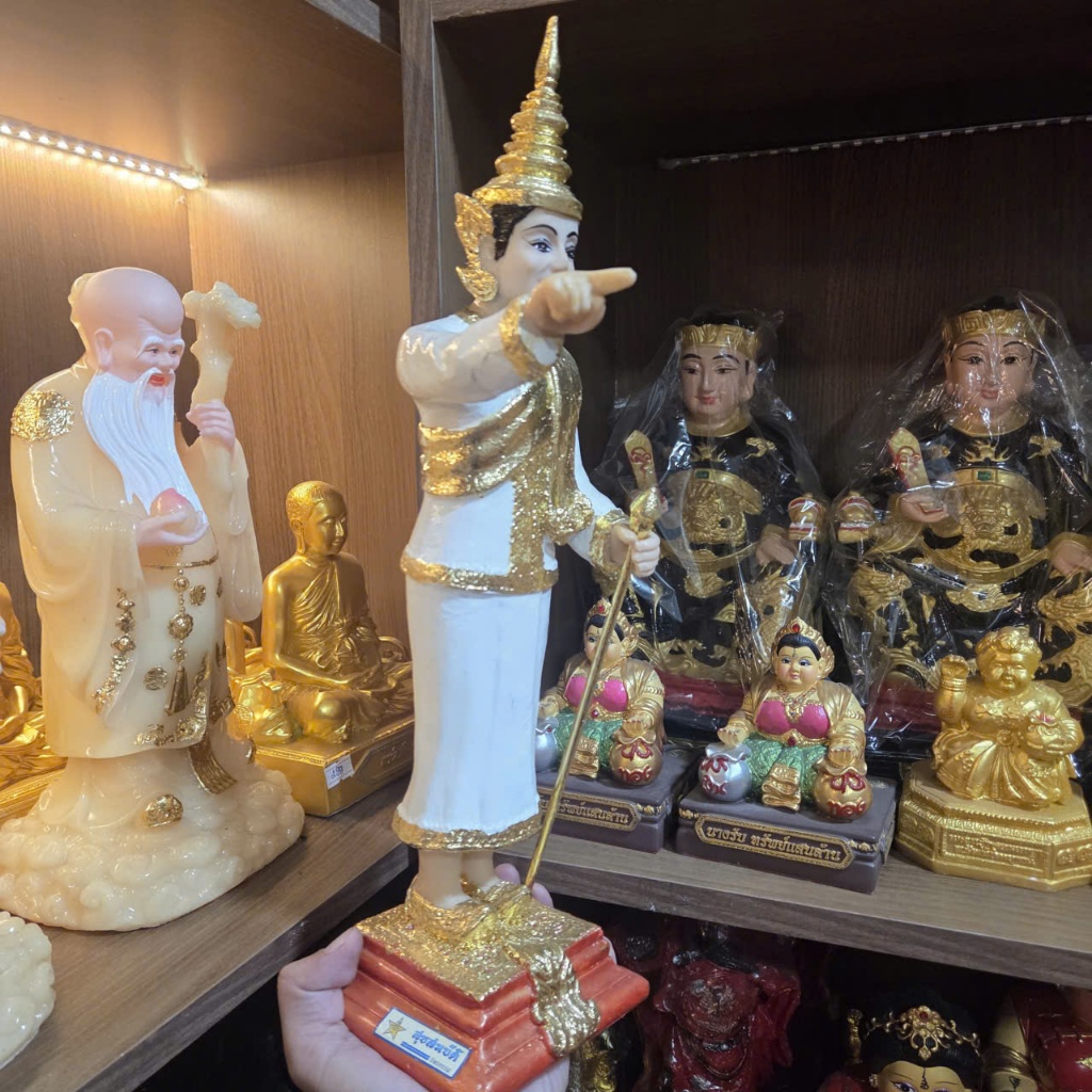 Tượng Nữ Thần Cầm Quyền Trượng Cao 27cm Vật Trang Trí Kệ Tivi Tạo Cảm Giác Bình Yên Cho Gia Đình
