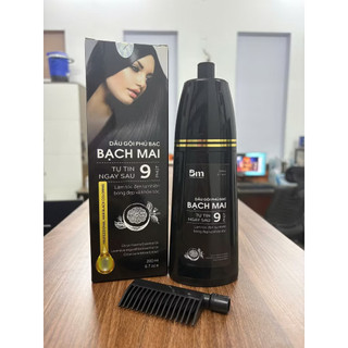 Dầu Gội Phủ Bạc Thảo Dược Bạch Mai, Nhượm Tóc Bạc, Phủ Đen Tóc Trắng Tại Nhà Nhanh Chống. 200ml