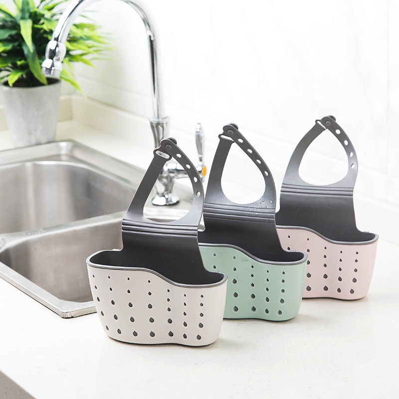 Giỏ Đựng Giẻ Lưới Rửa Bát Loại Dày Thoáng Mát - Giỏ Nhựa Treo Đồ Rửa Chén, Gắn Vòi Nước Bồn Rửa