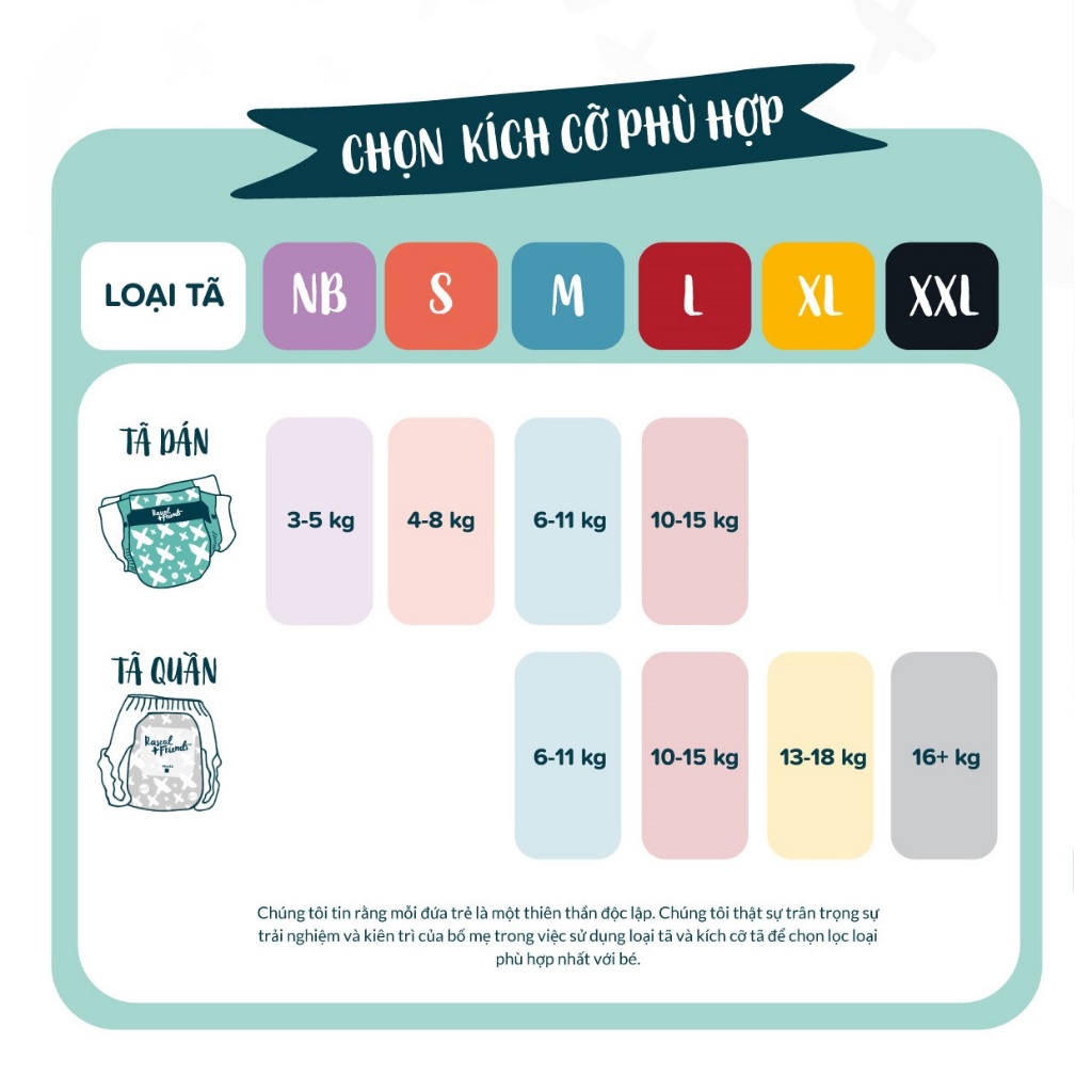 [Chính hãng] Tã/Bỉm Rascal & Friends cao cấp NewZealand