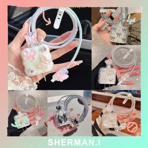 【sherman.i】Vỏ bảo vệ cáp sạc 3D mềm mại Vỏ bảo vệ silicon chống vỡ Áp dụng cho PD 20W IP