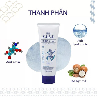 Sữa Rửa Mặt Hỗ Trợ Dưỡng Ẫm Và Sáng Da Hatomugi Moisturizing & Facial Foam, Facial Washing (130g/170g/160ml)