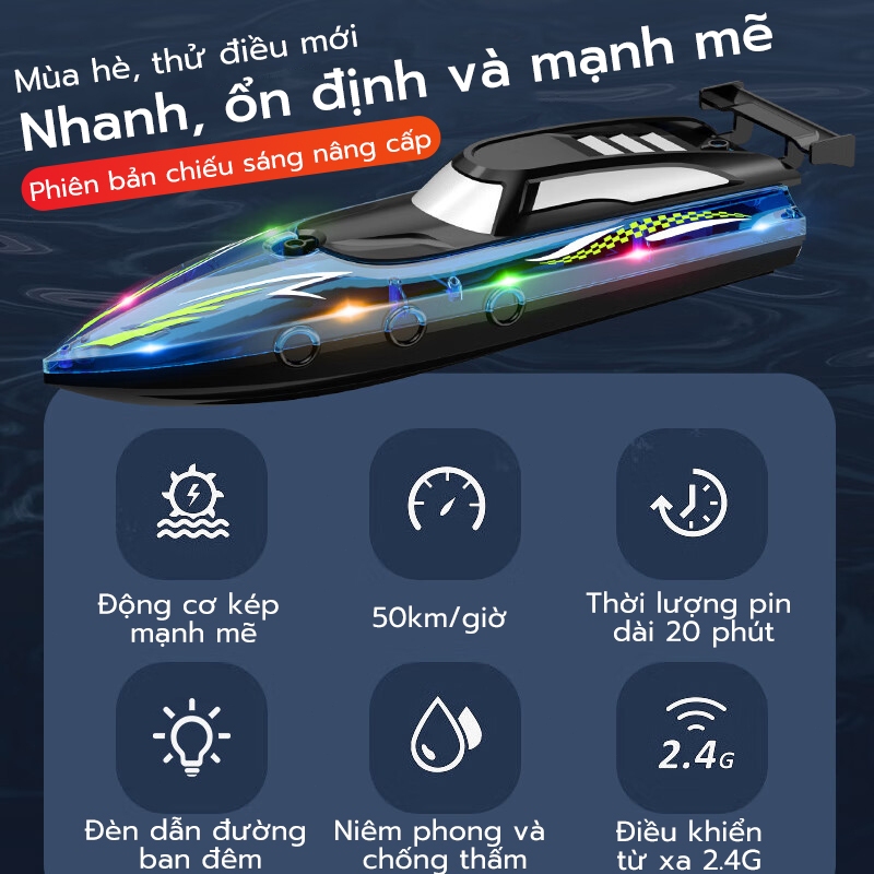 Thuyền điều khiển từ xa, thuyền điều khiển từ xa tốc độ cao, tàu cao tốc điều khiển từ xa, đồ chơi dưới nước