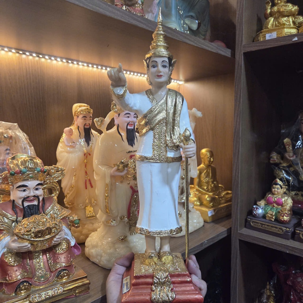 Tượng Nữ Thần Cầm Quyền Trượng Cao 27cm Vật Trang Trí Kệ Tivi Tạo Cảm Giác Bình Yên Cho Gia Đình