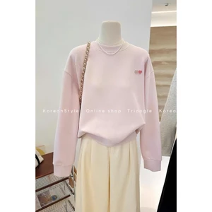 TRIANGLE - Double Heart Sweater (Cân nhắc kỹ, return is not welcomed)- Áo nỉ mỏng phong cách Hàn Quốc dễ mặc
