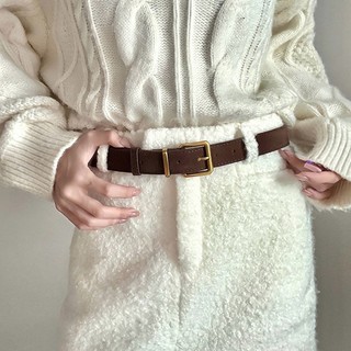 Thắt lưng nam nữ retro dây nịt Broobelt có lỗ bấm chất da lộn sang trọng bản 3.3cm nhiều màu TL17
