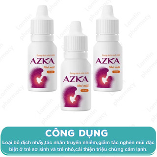 [Lọ 10ml] Nhỏ mũi AZKA Giúp Vệ Sinh Mũi Giảm Nghẹt Mũi Giảm Dịch Nhầy Mũi Dùng Được Cho Trẻ Sơ Sinh