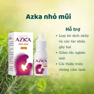 [Lọ 10ml] Nhỏ mũi AZKA Giúp Vệ Sinh Mũi Giảm Nghẹt Mũi Giảm Dịch Nhầy Mũi Dùng Được Cho Trẻ Sơ Sinh