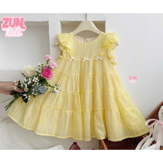 AZD586 Đầm Công Chúa Tơ Chấm Bi - Dáng Tiểu Thư Xòe To, Vải Tơ Mềm Nhẹ