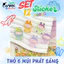 Set 12 Sticker/ Charm gắn dép thỏ 6 múi dạ quang phát sáng