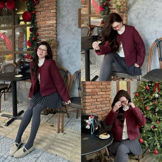 Áo Khoác Dạ Tweed Bông Xù Nữ SURAN TWEED Cúc Bọc Vải Túi Ngang Tặng Kèm Móc 247store