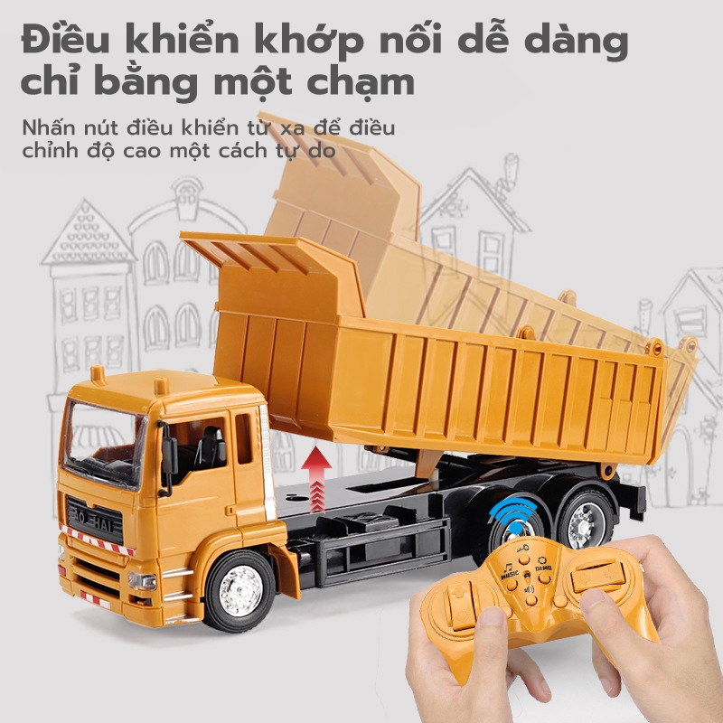 Xe Tải Điều Khiển 2.4G SIÊU NGẦU , Sạc USB, Có Đèn & Âm Thanh,  Tỉ Lệ 1:24