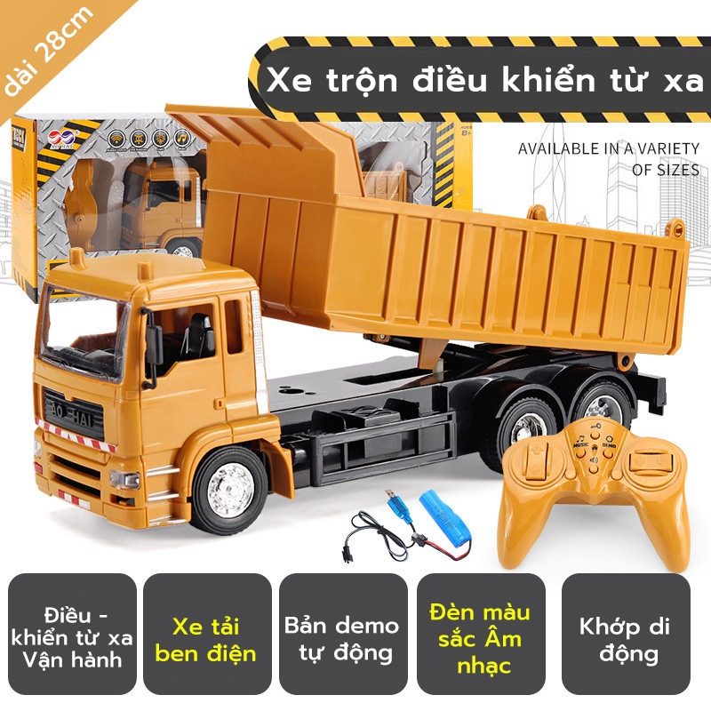 Xe Tải Điều Khiển 2.4G SIÊU NGẦU , Sạc USB, Có Đèn & Âm Thanh,  Tỉ Lệ 1:24