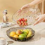 Đĩa Đựng Hoa Quả Nhựa Trong Suốt Gợn Sóng Cao Cấp, Khay Đựng Trái Cây Sang Trọng Trang Trí Bàn Ăn