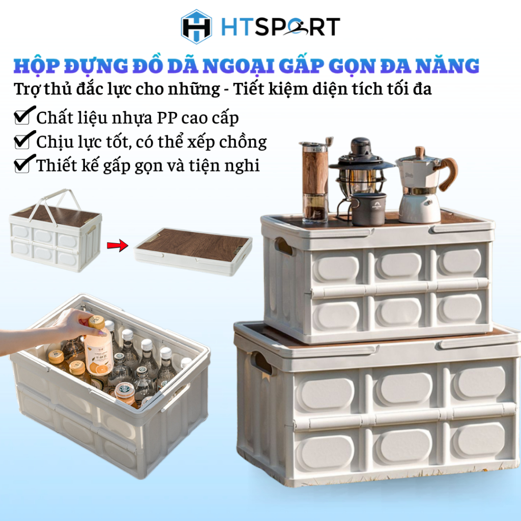 Hộp Đựng Đồ Cắm Trại Gấp Gọn Đa Năng Tiện Lợi Mang Theo Khi Đi Du Lịch Cắm Trại, Dã Ngoại Ngoài Trời