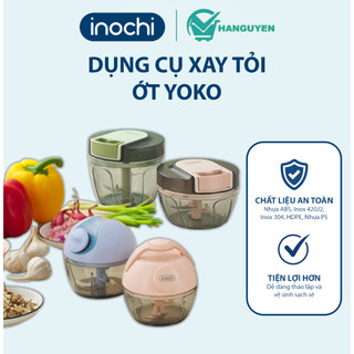 Dụng cụ xay tỏi ớt Yoko Inochi - xoay tay nhẹ nhàng, chống trượt, dễ tháo lắp và vệ sinh tiện cho nhà bếp