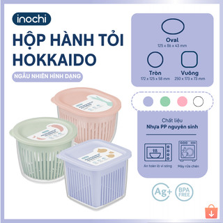 Hộp đựng hành tỏi Hokkaido Inochi - chất liệu an toàn, nắp vặn kín, lõi lưới thoáng khí giữ đồ khô ráo