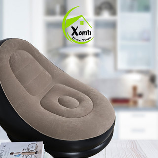Bộ Ghế Tựa Lưng Bơm Hơi Kiểu Dáng Hàn Quốc GD266 - Bộ Ghế Lười Sofa Bọc Nhung Bơm Hơi Kèm Bơm