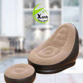 Bộ Ghế Tựa Lưng Bơm Hơi Kiểu Dáng Hàn Quốc GD266 - Bộ Ghế Lười Sofa Bọc Nhung Bơm Hơi Kèm Bơm