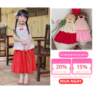 Set gồm Áo Yếm Và Chân Váy Hoa Thêu AZB582 | Váy Bé Gái Dự Tiệc, Đi Chơi, Dạo Phố