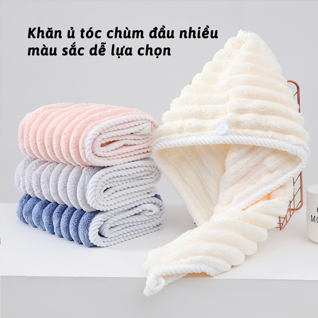 Mũ Quấn Tóc Siêu Thấm Hút Nhanh Khô JYoohome Khăn Ủ Tóc Trùm Đầu Lau Khô Tóc Mềm Mại Tiện Lợi
