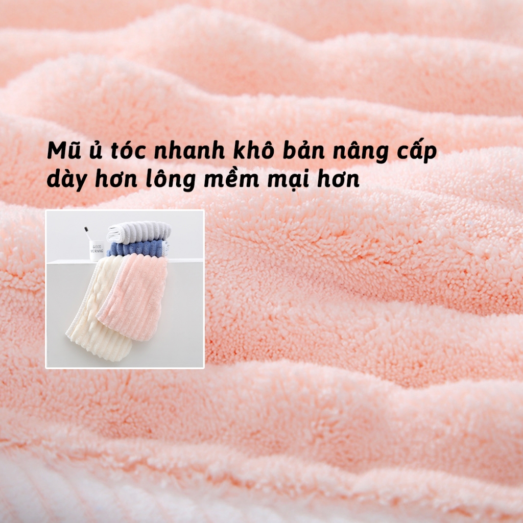 Mũ Quấn Tóc Siêu Thấm Hút Nhanh Khô JYoohome Khăn Ủ Tóc Trùm Đầu Lau Khô Tóc Mềm Mại Tiện Lợi