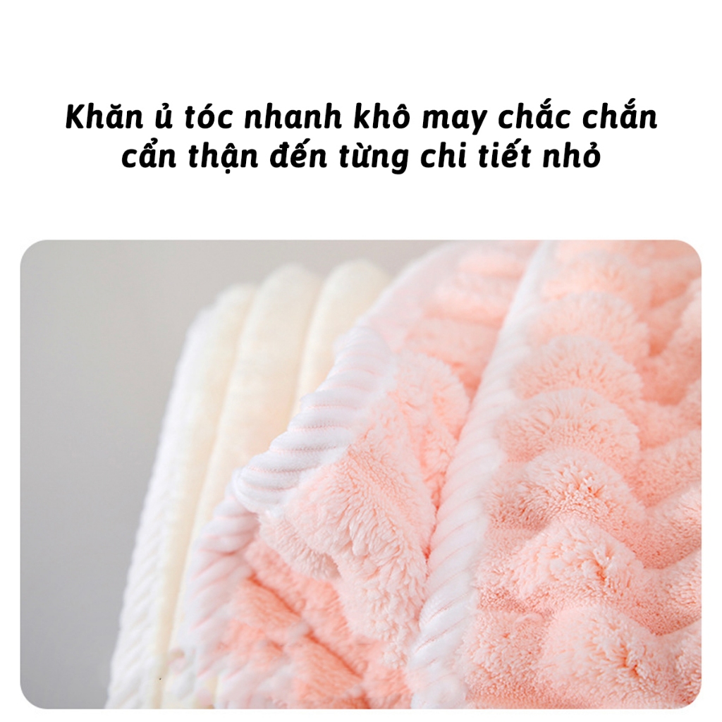 Mũ Quấn Tóc Siêu Thấm Hút Nhanh Khô JYoohome Khăn Ủ Tóc Trùm Đầu Lau Khô Tóc Mềm Mại Tiện Lợi