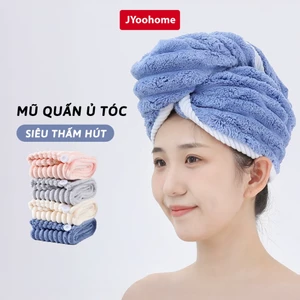 Mũ Quấn Tóc Siêu Thấm Hút Nhanh Khô JYoohome Khăn Ủ Tóc Trùm Đầu Lau Khô Tóc Mềm Mại Tiện Lợi
