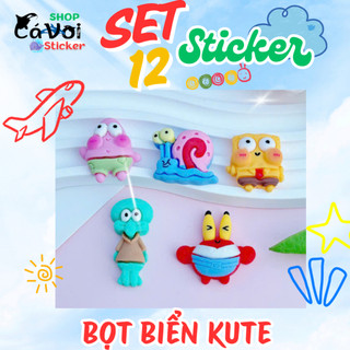 Set 12 Sticker gắn dép bọt biển kute