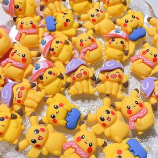 Set 12 Sticker/ Charm gắn dép PIKACHU siêu đáng yêu ngộ nghĩnh