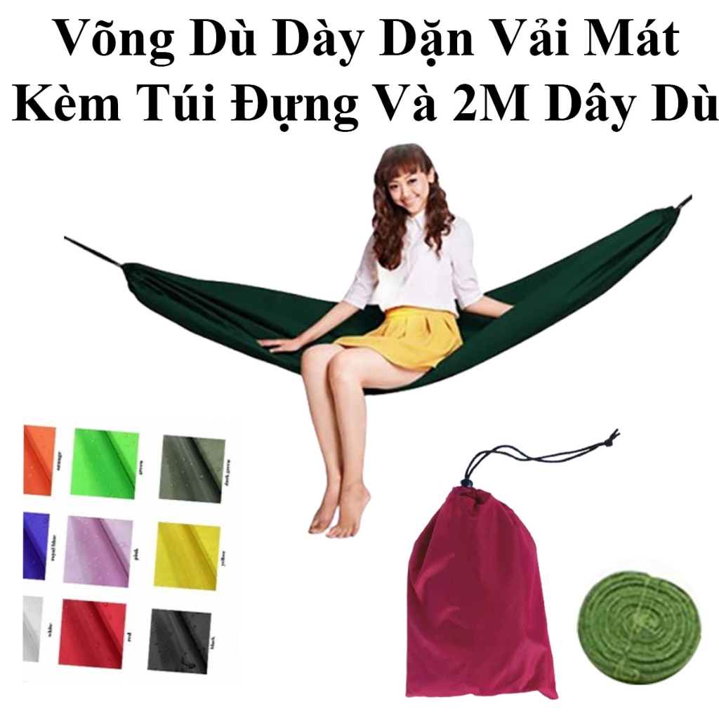 Võng Dù Siêu Bền Chắc Kèm Túi Đựng Và 2M Dây Dù
